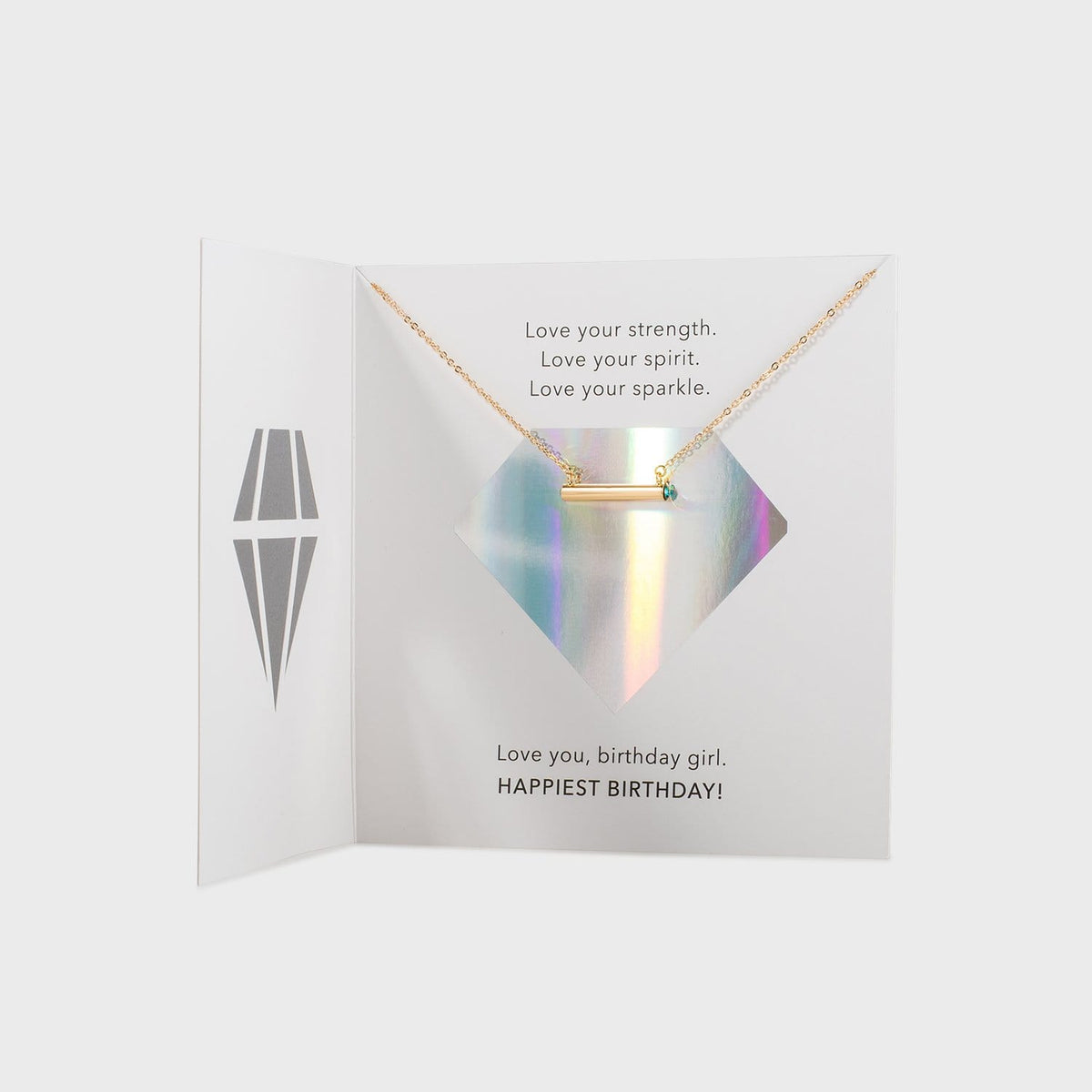 BIRTHDAY CARD with BIRTHSTONE Necklaces