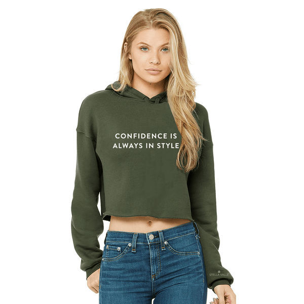 CONFIDENCE Cropped Hoodie Sweatshirt