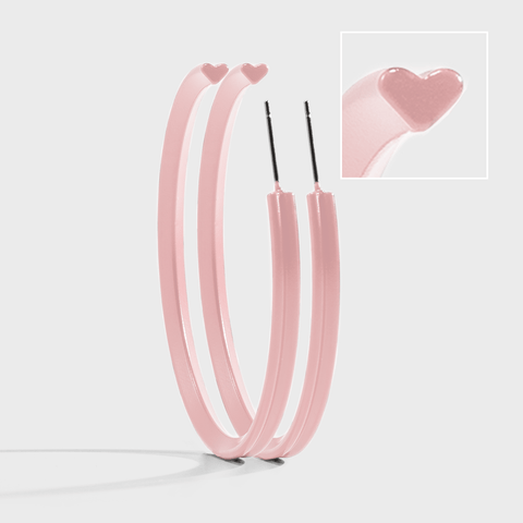 PINK HEART 2" Earrings
