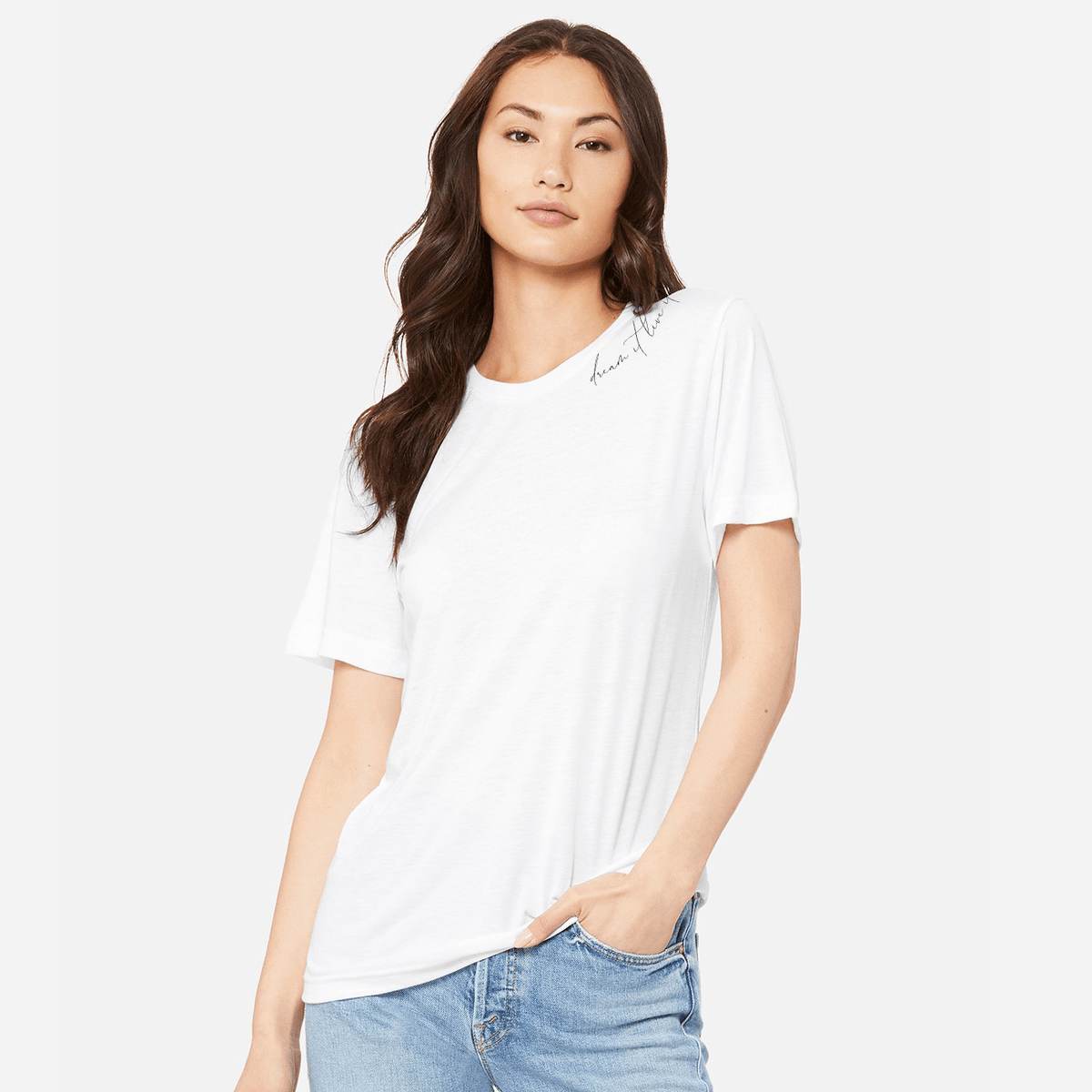 DREAM IT. LIVE IT. White Boyfriend T-Shirt